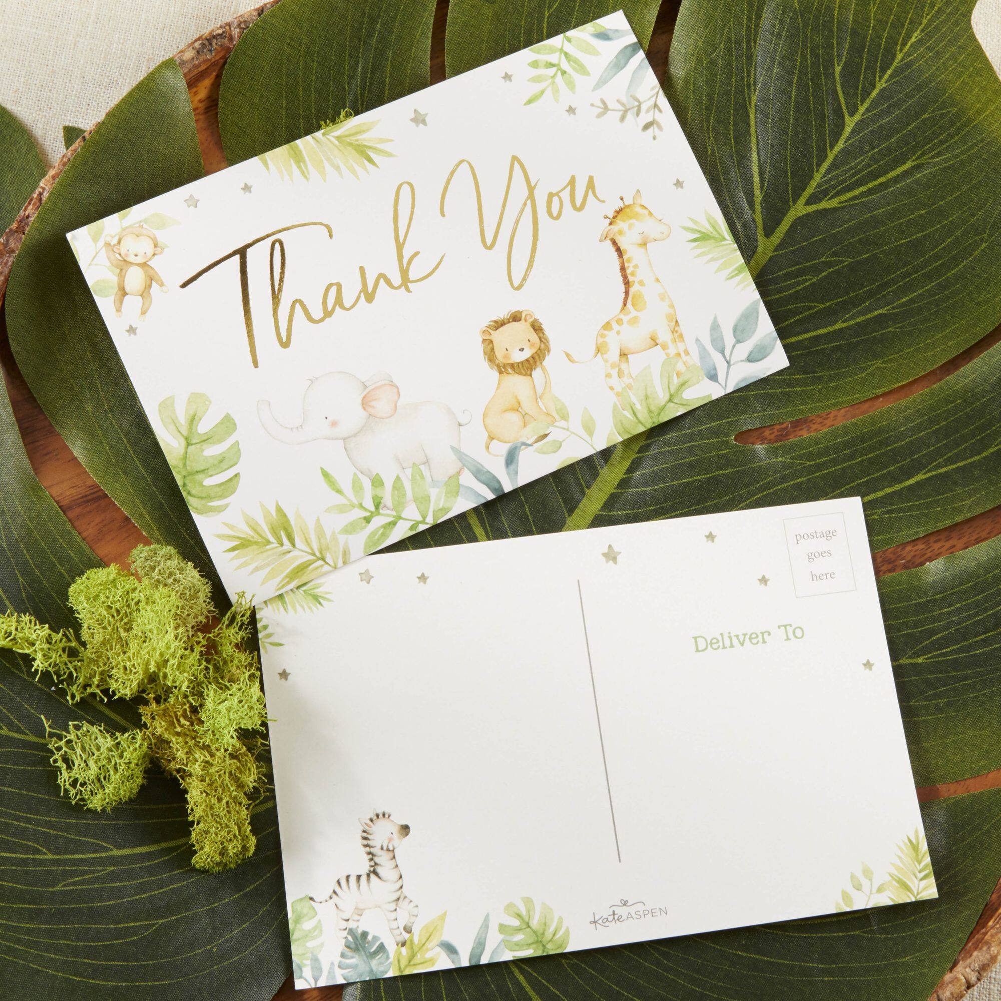 Kate Aspen Safari Baby Shower Invitation & Thank You Card Bundle Set